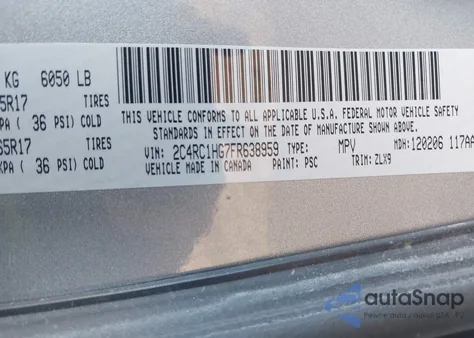 2015 Chrysler Town & Country S z USA, uszkodzony, nr VIN 2C4RC1HG7FR638959